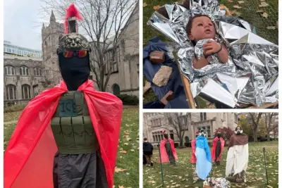Illinois Church’s Nativity Scene Depicts Baby Jesus Zip-Tied, Romans as ICE Agents
