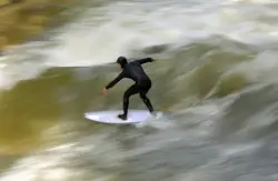 Surf's down! Munich, until now an inland surfing hotspot, has lost its biggest wave